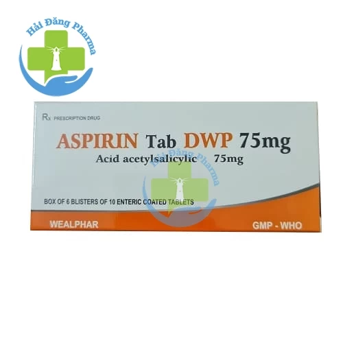 Aspirin tab DWP 75mg - Hộp 6 vỉ x 10 viên