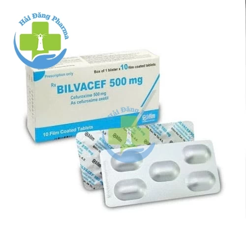 Bilvacef 500 - Hộp 1 vỉ x 10 viên