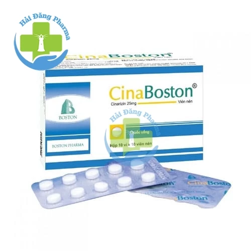 Cinaboston - Hộp 10 vỉ x 10 viên