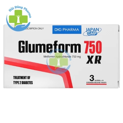 Glumeform 750 xr - Hộp 3 vỉ x 10 viên