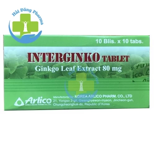 Interginko tablet 80mg -Hộp 10 vỉ x 10 viên