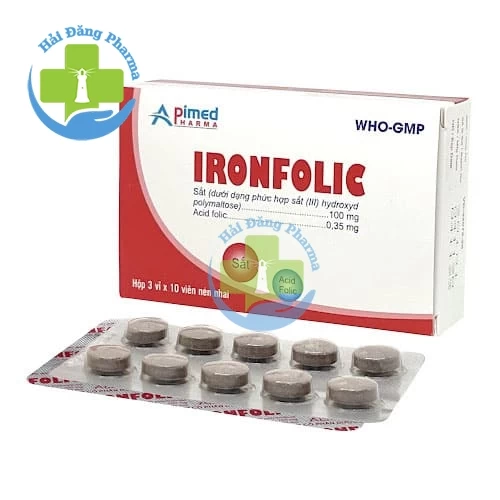 Ironfolic - Hộp 3 vỉ, 10 vỉ x 10 viên