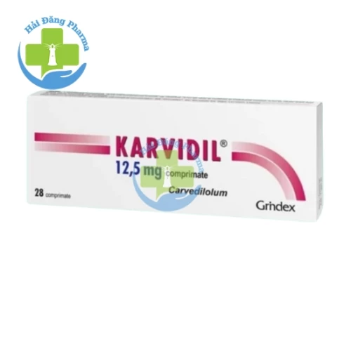 Karvidil 12,5mg - Hộp chứa 2 vỉ x 14 viên