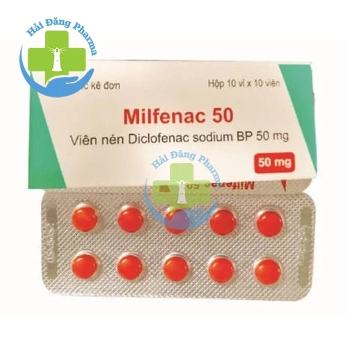 Milfenac 50 - Hộp 10 vỉ x 10 viên