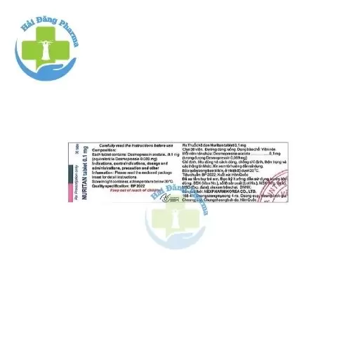 Nuritan Tablet 0.1 mg - Desmopressin acetate Nexpharm