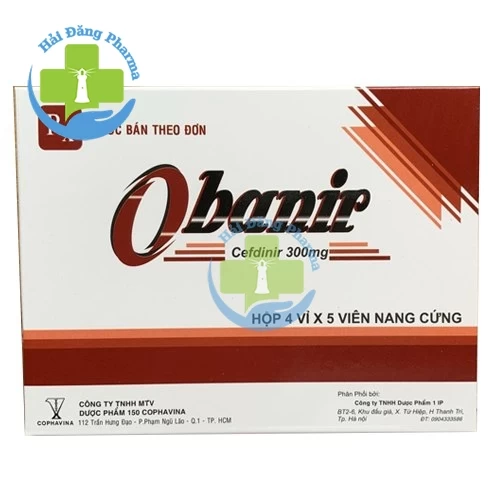 Obanir 300mg - Hộp 10 vỉ x 10 viên; Hộp 4 vỉ x 5 viên