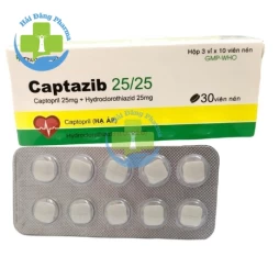 Captazib 25/25 - Hộp 3 vỉ x 10 viên