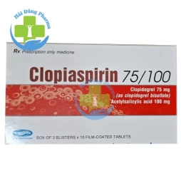 Clopiaspirin 75/100 - Hộp 3 vỉ x 10 viên