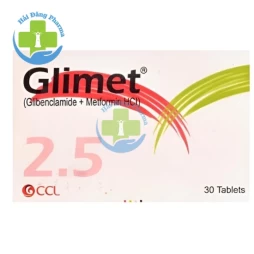 Glimet 500mg/2.5 tablets - Hộp 3 vỉ x 10 viên
