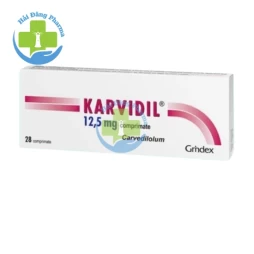 Karvidil 12,5mg - Hộp chứa 2 vỉ x 14 viên