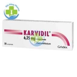 Karvidil 6,25mg - Hộp 2 vỉ x 14 viên